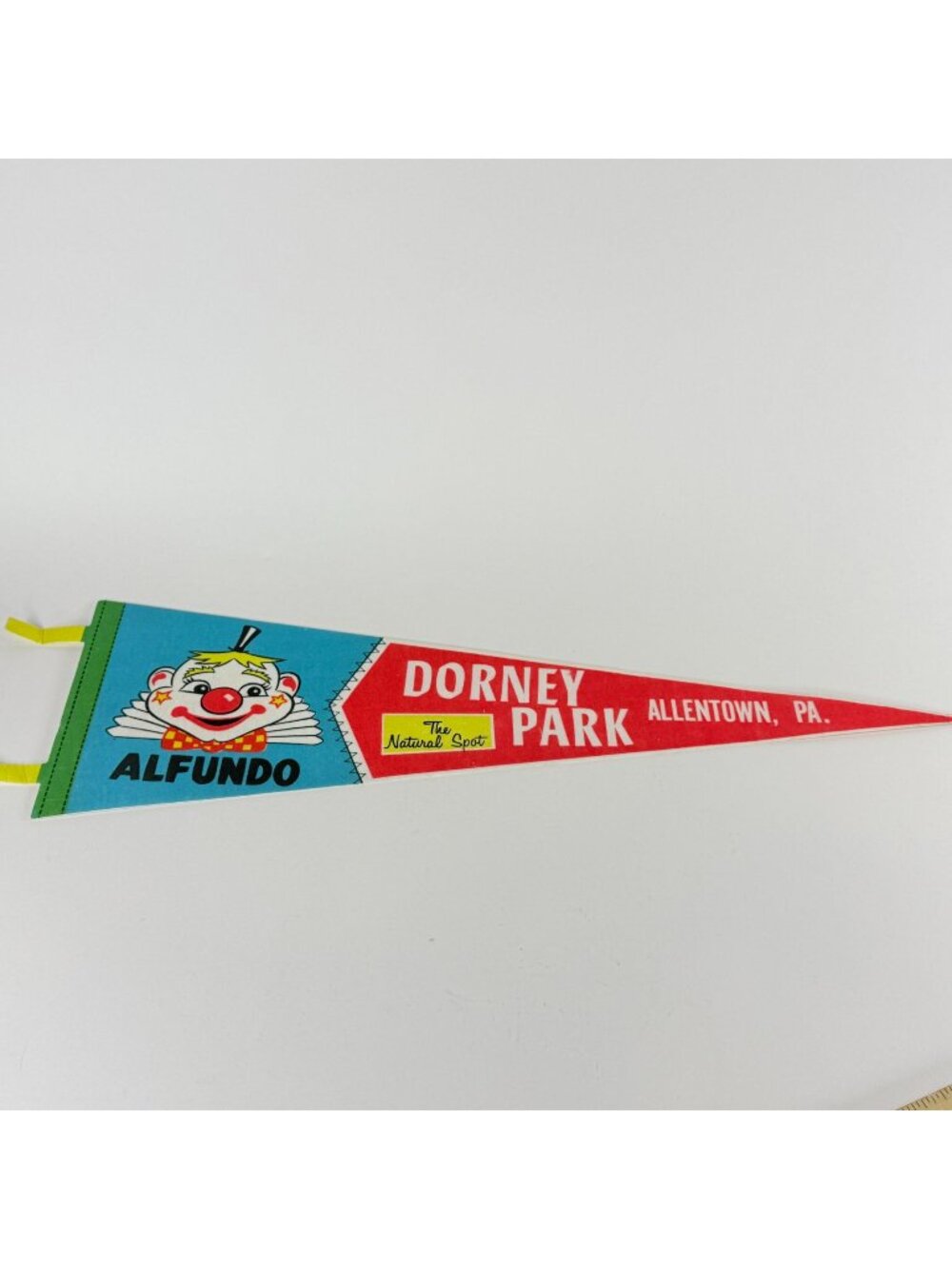 Vintage 25 in Dorney Park Allentown PA Alfundo Clown Felt Pennant 1960s Souvenir